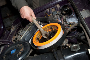 h Working on a car