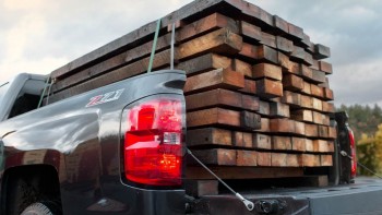 Chevy Silverado Hauling Lumber