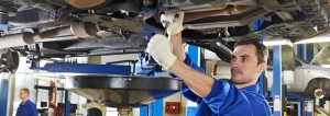 Mechanic working on a car